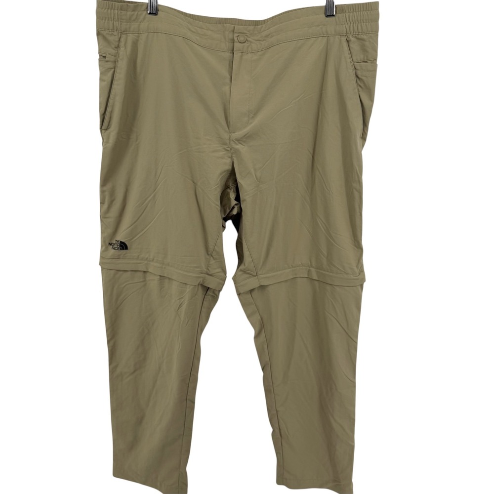 The North Face Mens XXL Tan Convertible Zip Off Hiking Pants Khaki Nylon Trekk